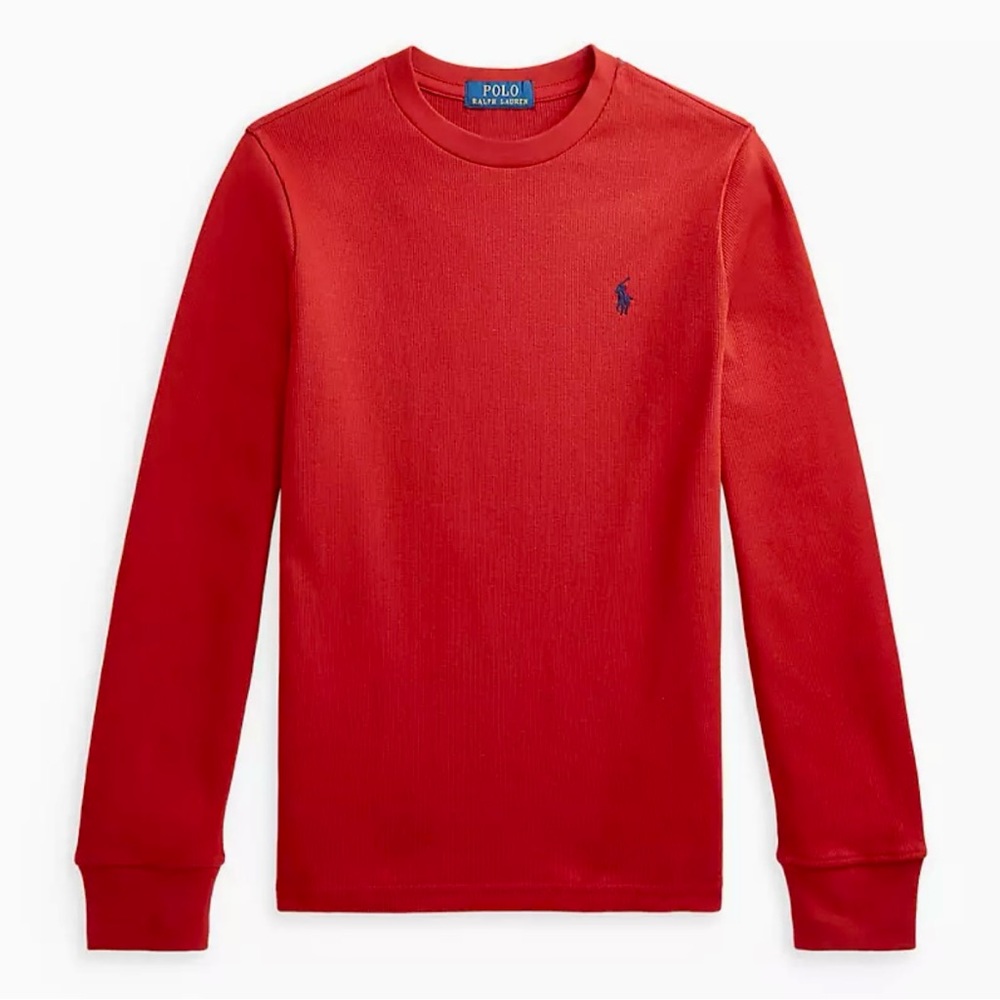 Polo by Ralph Lauren Long Sleeve Waffle Knit Cotton Tee Boys Size Medium (10-12)